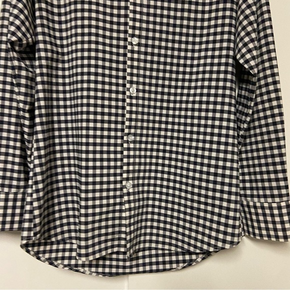 Mizzen + Main Blue plaid check Trim fit dress shirt Size Small - Picture 4 of 6